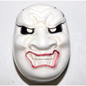VTG Taste Setter By Sigma Japan Kabuki mask Angry Face White  3" Trinket Box